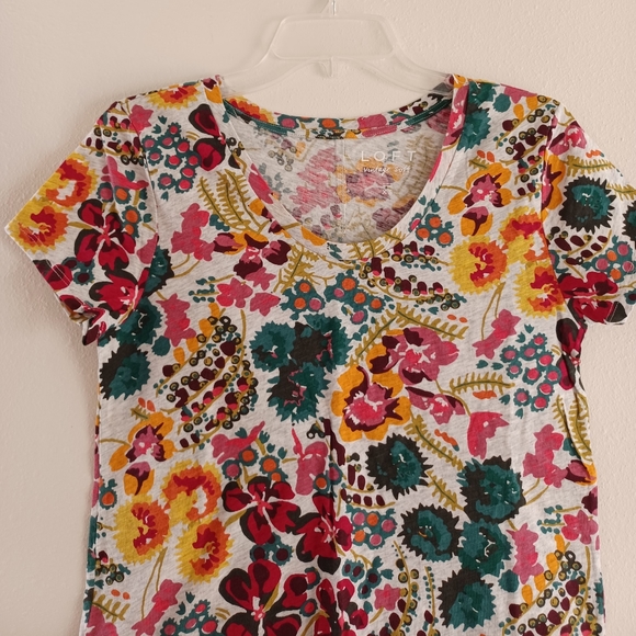 NWOT LOFT Floral Print Cotton Top, size XS - Picture 3 of 8